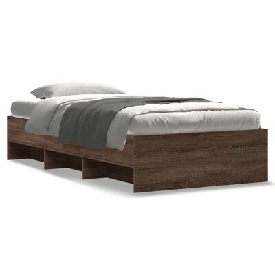 vidaXL Cadre de lit sans matelas chêne marron 75x190cm bois ingénierie