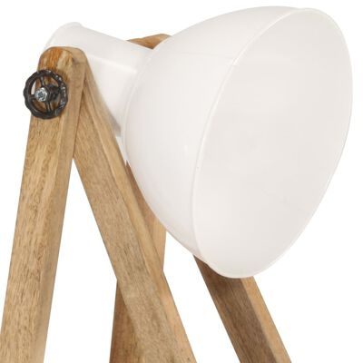 vidaXL Lampadaires 3 pcs Blanc E27 Bois de manguier massif