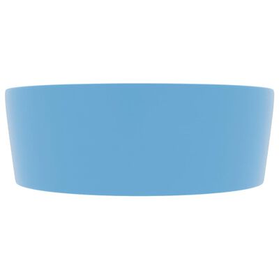 vidaXL Lavabo de luxe avec trop-plein Bleu clair mat 36x13cm Céramique