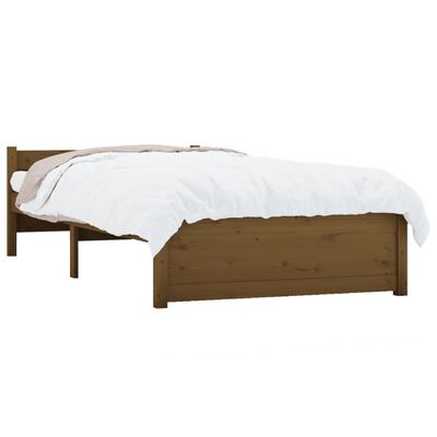 vidaXL Cadre de lit Marron miel Bois massif 75x190 cm Petit simple