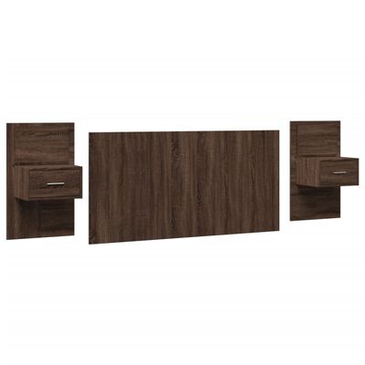 vidaXL Tête de lit avec armoires chêne marron 160 cm bois d'ingénierie