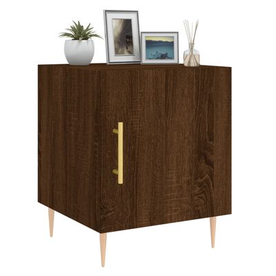 vidaXL Table de chevet chêne marron 40x40x50 cm bois d’ingénierie