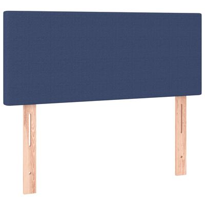 vidaXL Sommier à lattes de lit avec matelas Bleu 100x200 cm Tissu