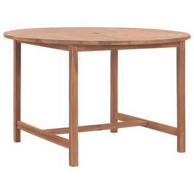 vidaXL Table de salle à manger de jardin Ø110x75cm Bois massif de teck