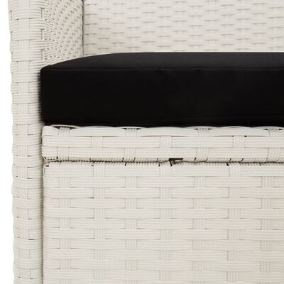 vidaXL Salon d'extérieur 3 pcs avec coussins Résine tressée Blanc