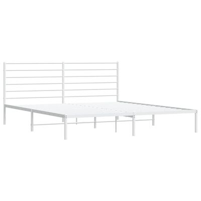 vidaXL Cadre de lit métal sans matelas et tête de lit blanc 193x203 cm