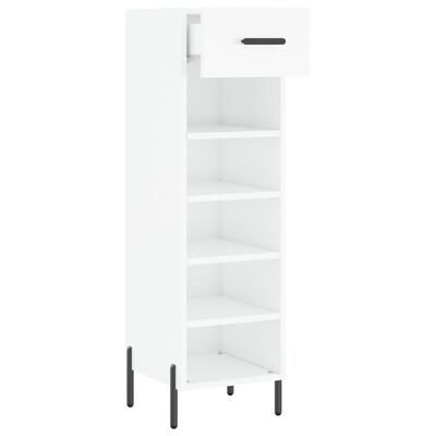 vidaXL Armoire à chaussure Blanc brillant 30x35x105 cm Bois ingénierie