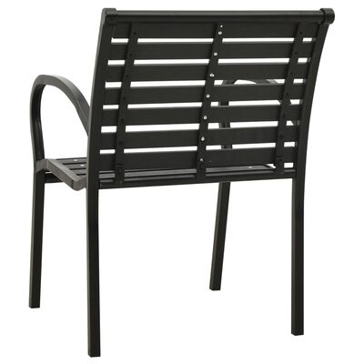 vidaXL Chaises de jardin lot de 2 Acier et WPC Noir