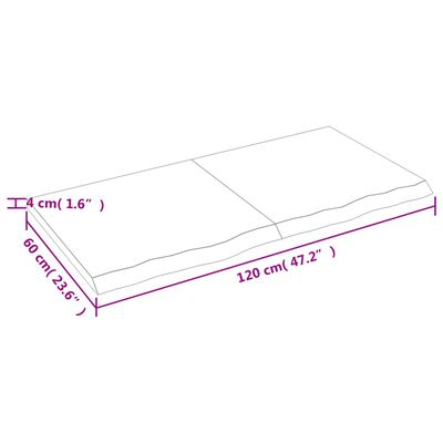 vidaXL Dessus de table marron clair bois chêne massif traité