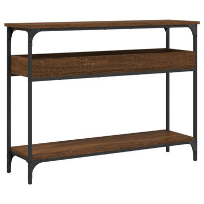 vidaXL Table console avec étagère chêne marron 100x29x75 cm