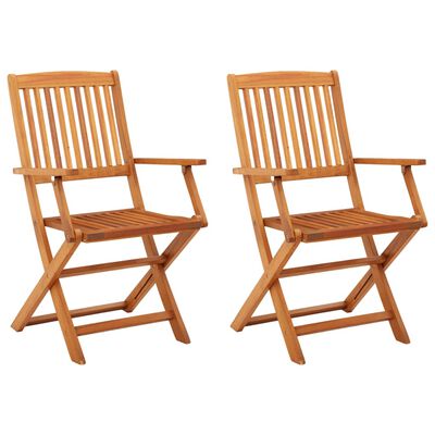 vidaXL Chaises de jardin pliables lot de 2 Bois d'eucalyptus massif