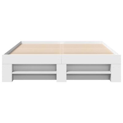 vidaXL Cadre de lit sans matelas blanc 120x190 cm bois d'ingénierie