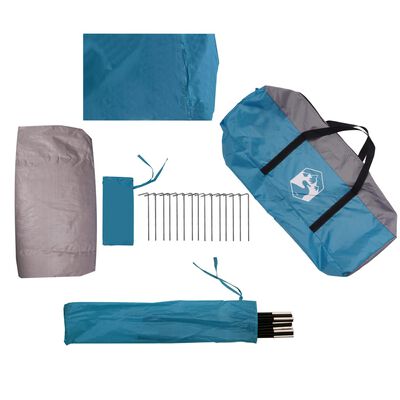 vidaXL Tente de camping tunnel 3 personnes bleu imperméable