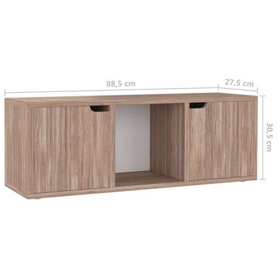 vidaXL Meuble TV Chêne Sonoma gris 88,5x27,5x30,5 cm Bois d’ingénierie