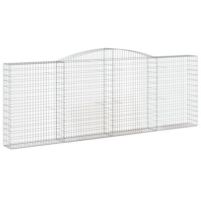 vidaXL Paniers à gabions arqués 7 pcs 400x30x140/160 cm Fer galvanisé