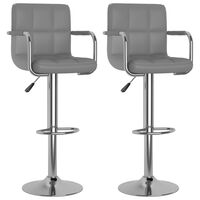 vidaXL Tabourets de bar lot de 2 gris similicuir