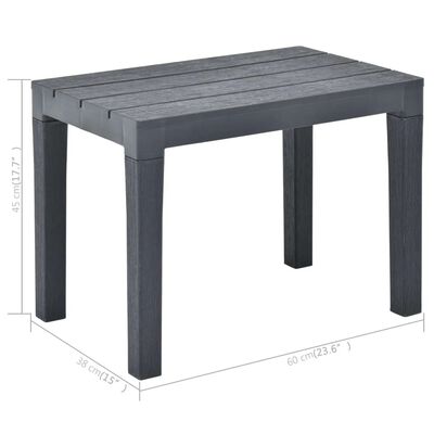 vidaXL Table de jardin avec 2 bancs Plastique Anthracite