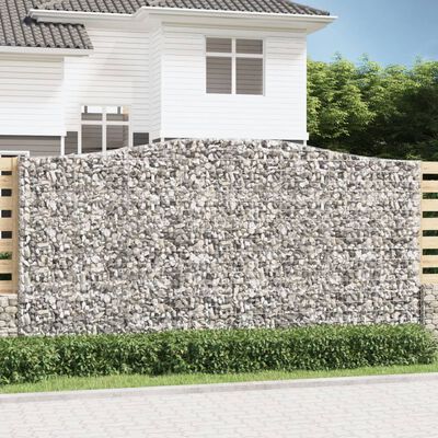 vidaXL Panier de gabions arqué 400x50x200/220 cm Fer galvanisé