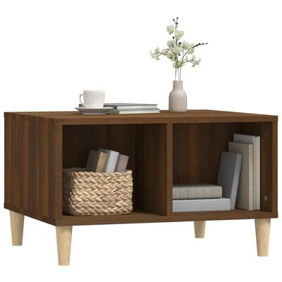 vidaXL Table basse Chêne marron 60x50x36,5 cm Bois d'ingénierie