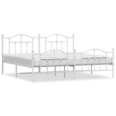 vidaXL Cadre de lit métal sans matelas et pied de lit blanc 200x200 cm