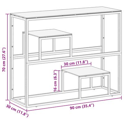 vidaXL Table console doré acier inoxydable et verre trempé