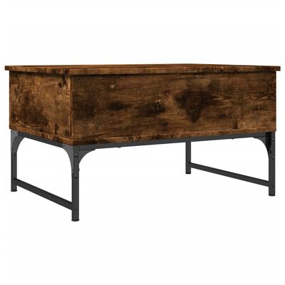 vidaXL Table basse chêne fumé 70x50x40 cm bois d'ingénierie et métal