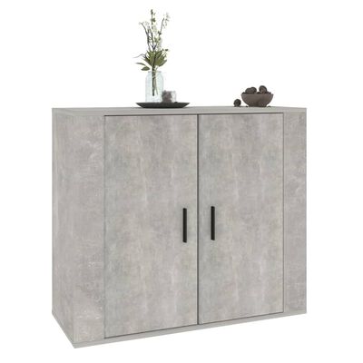 vidaXL Buffet Gris béton 80x33x70 cm Bois d'ingénierie