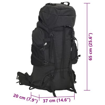 vidaXL Sac à dos de randonnée noir 60 L tissu oxford