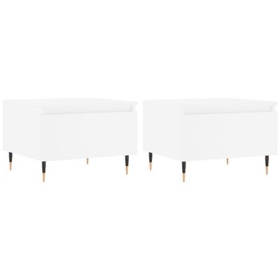 vidaXL Tables basses 2 pcs blanc 50x46x35 cm bois d'ingénierie