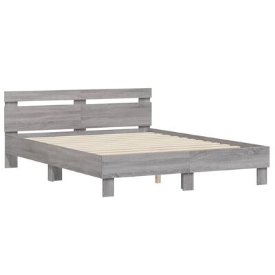 vidaXL Cadre de lit sans matelas sonoma gris 140x200 cm