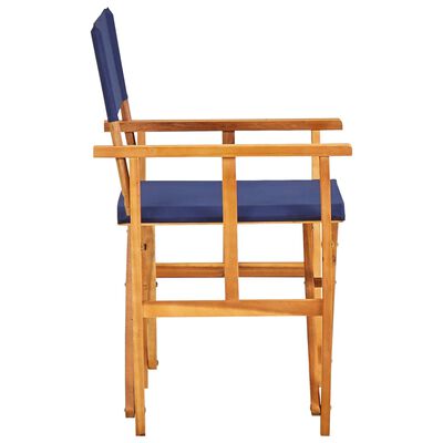 vidaXL Chaises de metteur en scène lot de 2 Bois massif d'acacia bleu