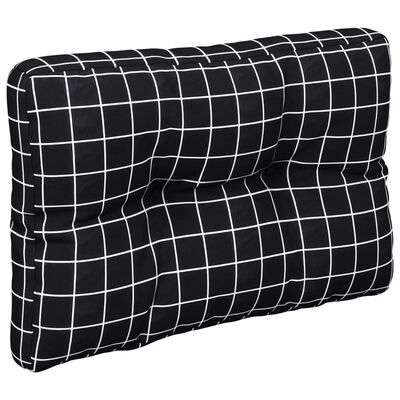 vidaXL Coussins de palette lot de 2 motif à carreaux noir tissu