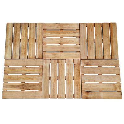 vidaXL Dalles de terrasse 6 pcs 50x50 cm Bois Marron