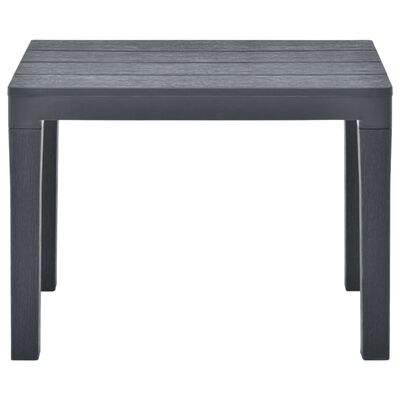 vidaXL Table de jardin avec 2 bancs Plastique Anthracite