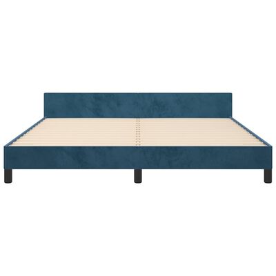 vidaXL Cadre de lit sans matelas bleu foncé 160x200 cm velours