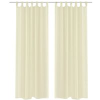 vidaXL Rideau fin Crème 140x225 cm 2 pcs