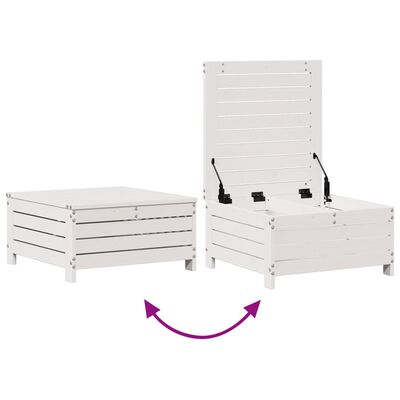 vidaXL Salon de jardin 5 pcs avec coussins blanc bois massif de pin