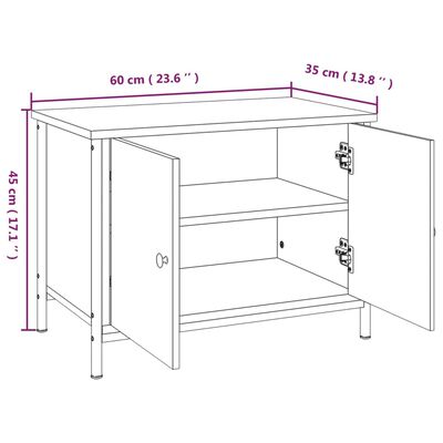 vidaXL Meuble TV avec portes noir 60x35x45 cm bois d'ingénierie