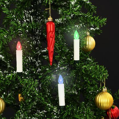 vidaXL Bougies de Noël LED sans fil avec télécommande 30 pcs RVB