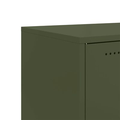 vidaXL Meuble TV vert olive 68x39x43,5 cm acier