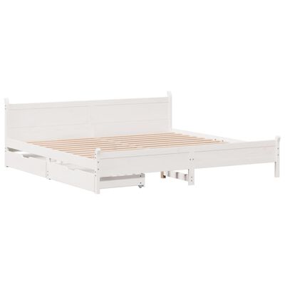 vidaXL Cadre de lit sans matelas blanc 180x200 cm bois massif de pin