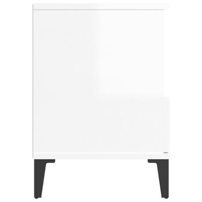 vidaXL Table de chevet Blanc brillant 40x35x50 cm