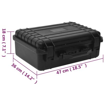 vidaXL Valise de vol portable Noir 47x36x18 cm PP