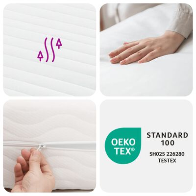 vidaXL Matelas en mousse blanc 90x200 cm 7 zones dureté 20 ILD