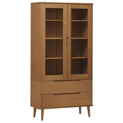 vidaXL Armoire à vitrine MOLDE Marron 90x35x175 cm Bois de pin massif