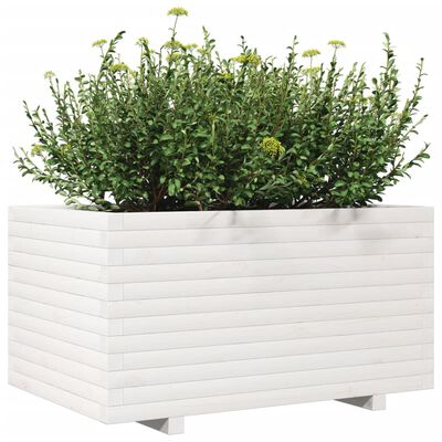 vidaXL Jardinière blanc 90x60x49,5 cm bois de pin massif