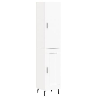 vidaXL Buffet haut Blanc 34,5x34x180 cm Bois d'ingénierie