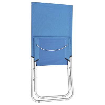 vidaXL Chaises de plage pliables lot de 2 Bleu Tissu