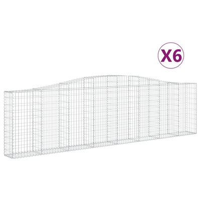 vidaXL Paniers à gabions arqués 6 pcs 400x30x100/120 cm Fer galvanisé