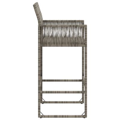 vidaXL Tabourets de bar de jardin lot de 2 gris résine tressée